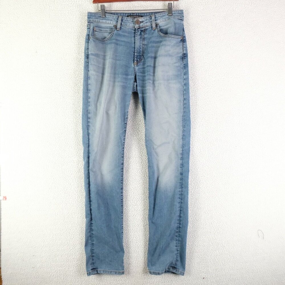 Monfrere Jeans Mens 30X33 Blue Skinny Stone Wash Lightweight Stretch Denim